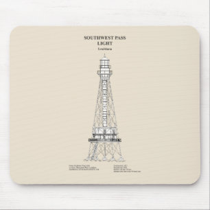 Tapis De Souris Phare de Southwest Pass - Louisiana - SBD