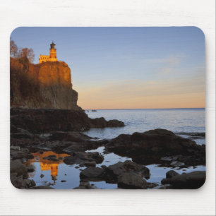 Tapis De Souris Phare de Split Rock au coucher du soleil près de T