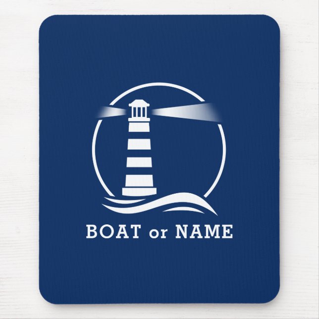 Tapis De Souris Phare nautique Votre bateau ou nom Marine (Devant)