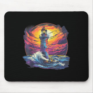 Tapis De Souris Phare Voile Mer Plage Bateau Maison Bord de Mer