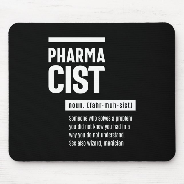Tapis De Souris Pharmacien Définition Drôle Cadeau Classique (Devant)