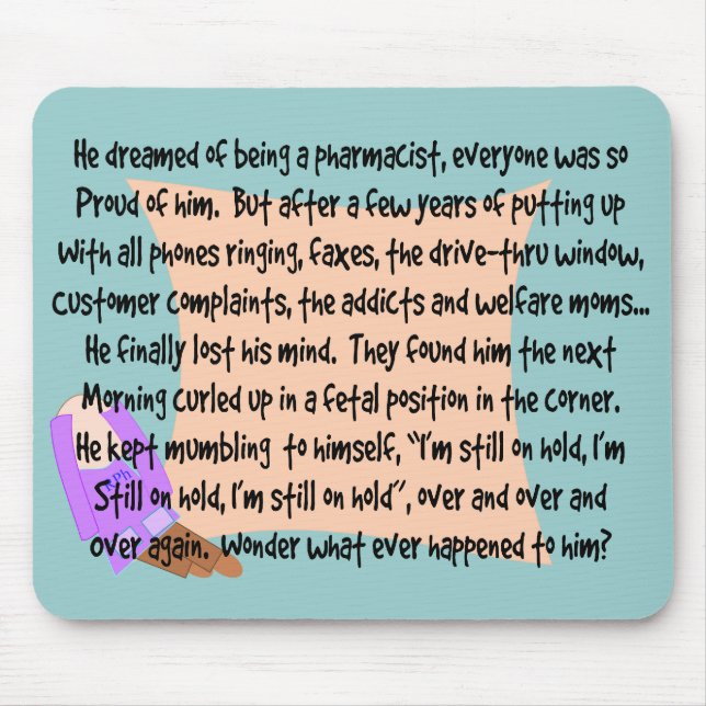 Tapis De Souris Pharmacien hilare Mousepad "bavardage " (Devant)