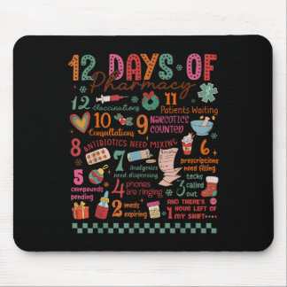 Tapis De Souris Pharmacy Christmas Shirt - 12 Days Of Pharmacy Tec