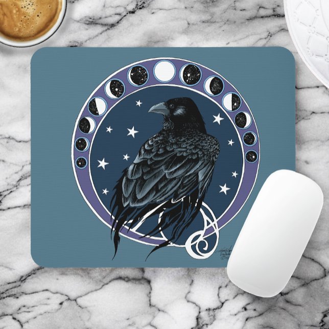 Tapis De Souris Phases de la lune corail Étoiles Bleu (Créateur téléchargé)