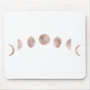 Tapis De Souris Phases de la lune rose Rose Boho minima moderne