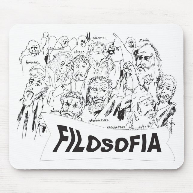 Tapis De Souris PHILOSOPHES Platon Aristote euclides Socrates (Devant)