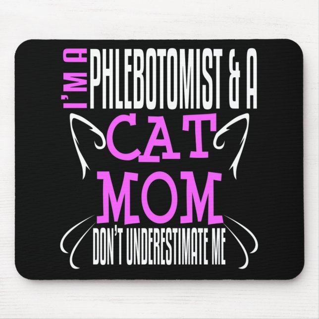 Tapis De Souris Phlebotomiste et chat maman drôle Flebotomie cadea (Devant)