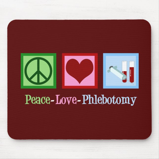 Tapis De Souris Phlebotomy d'amour de paix (Devant)