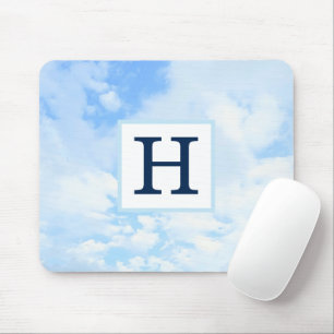 Tapis De Souris Photo Blue Sky Elegant Single Initial