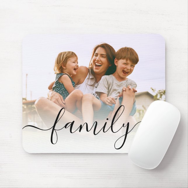Tapis De Souris Photo de famille de scripts modernes personnalisée (Avec souris)