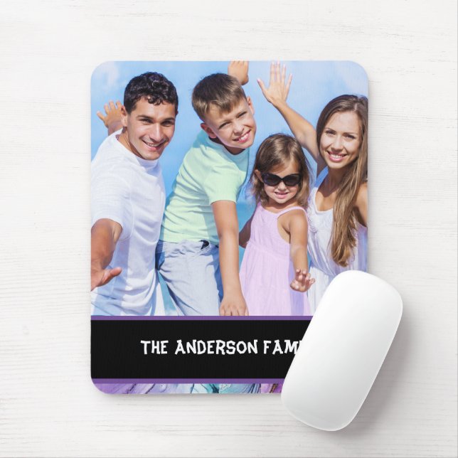 Tapis De Souris Photo de famille moderne personnalisable (Avec souris)