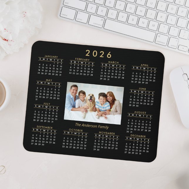 Tapis De Souris Photo de famille personnalisée Calendrier 2024 (Créateur téléchargé)