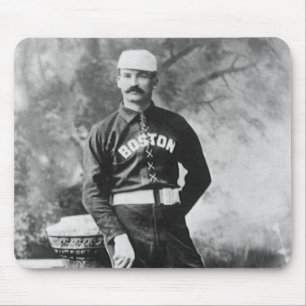 Tapis De Souris Photo de sport vintage, joueur de baseball de Bost