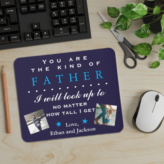 Tapis De Souris Photo Fête des pères sentimentale ou anniversaire (Father's Day or Dad's Birthday custom photo mousepad gift.)