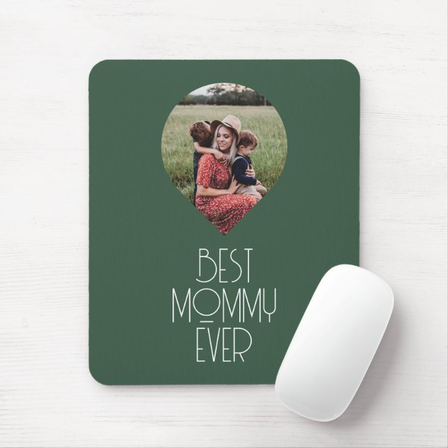Tapis De Souris Photo Meilleure maman Jamais Script moderne (Avec souris)