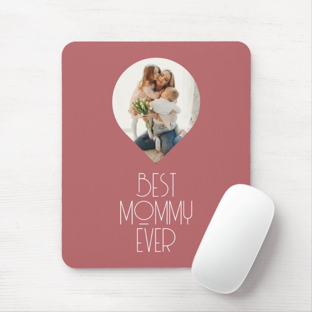 Tapis De Souris Photo Meilleure maman Jamais Script moderne (Avec souris)
