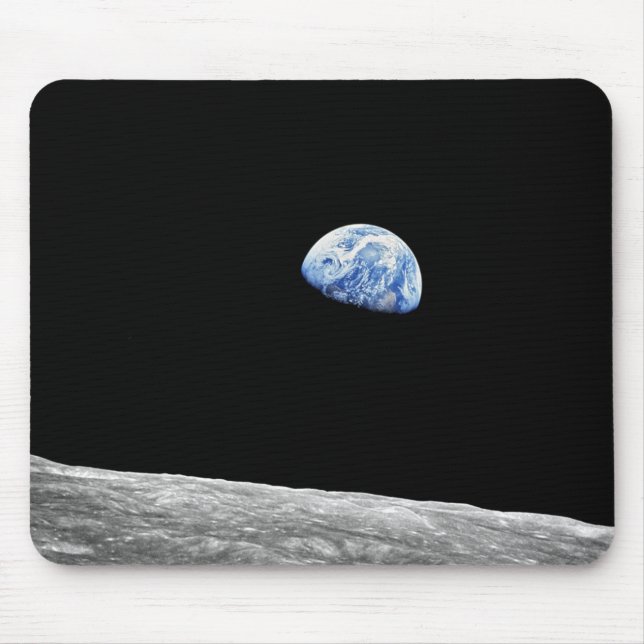 Tapis De Souris Photo Orbite lunaire Apollo 8 de la NASA (Devant)