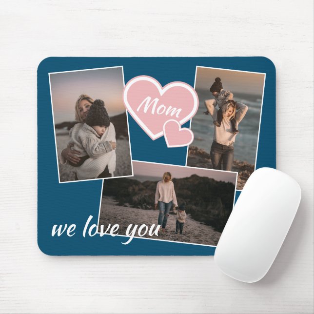 Tapis de souris photo personnalisé pour maman (Avec souris)