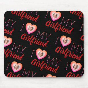 Tapis De Souris Photo Personnalisée J'Aime Ma Petite Amie Black M