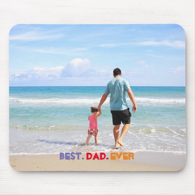 Tapis De Souris Photo personnalisée Meilleur papa jamais (Devant)