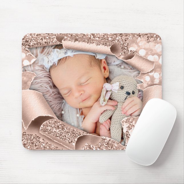 Tapis De Souris Photo personnalisée Sweet Baby Girl GARÇON ROSE de (Avec souris)