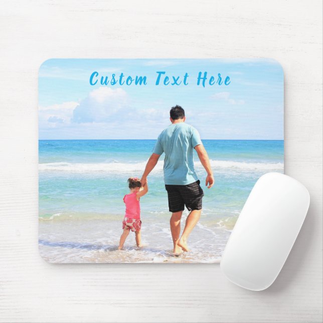 Tapis De Souris Photo personnalisée Texte Souris Pad Votre famille (Avec souris)