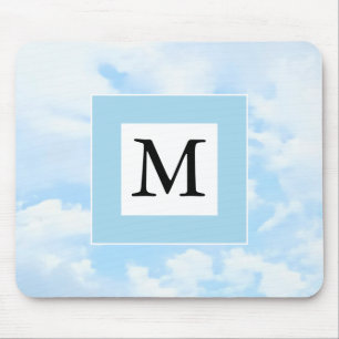 Tapis De Souris Photo Soft Blue Sky Custom Single Initial