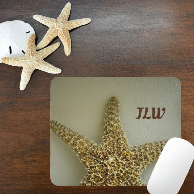 Tapis De Souris Photographie du littoral naturel de Starfish (Créateur téléchargé)