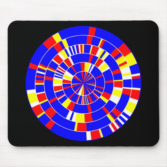 Tapis De Souris Pi Abstrait 08 - Sur Noir (Devant)