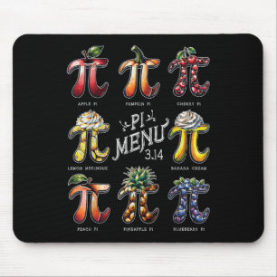 Tapis De Souris Pi Menu Pi Day 3.14 Drôle Menu Fruit Pie Teachers