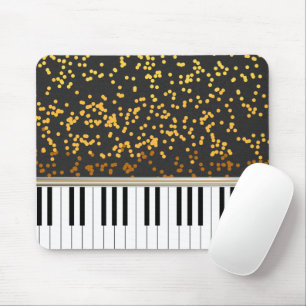 Tapis De Souris Piano Keys Gold Pois Motif