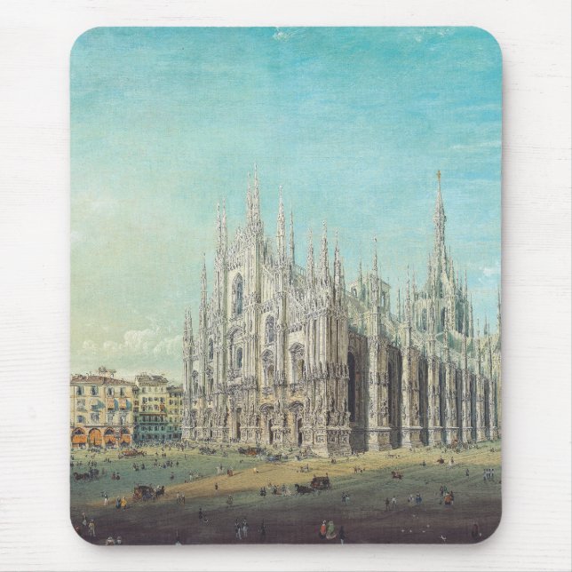 Tapis De Souris Piazza del Duomo à Milan par Carlo Bossoli (Devant)