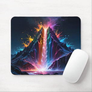 Tapis De Souris Pic de cascade arc-en-ciel