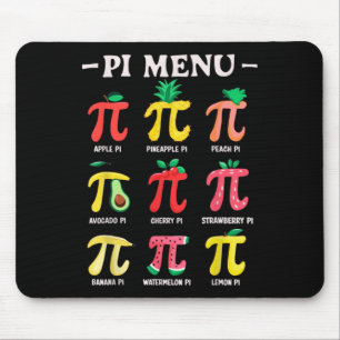 Tapis De Souris Pie Menu Funny Pi Day Pi 3.14 Math Teacher Pi Symb