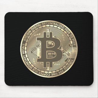 Tapis De Souris Pièce Bitcoin noir Sepia Souris Pad