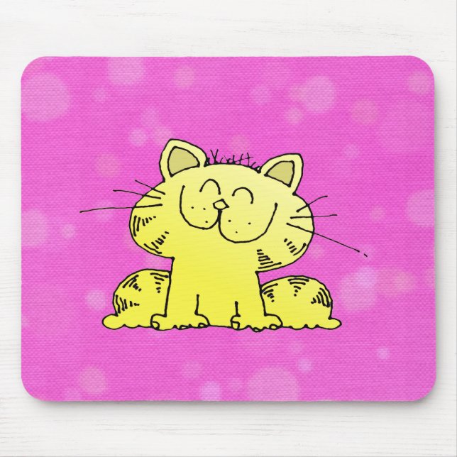 Tapis De Souris Pièce mignonne de rose de chaton (Devant)