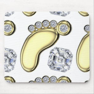 Tapis De Souris Pied bébé doré
