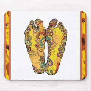 Tapis De Souris Pieds heureux Mousepad de hippie de Tappin