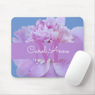 Tapis De Souris Pierre rose violet Monogramme Floral Souris Pad