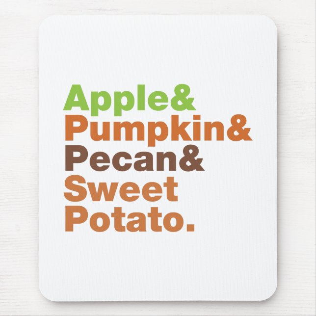 Tapis De Souris Pies de vacances ~ Fête Noël Thanksgiving Noël (Devant)