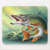 Pike pêchant Mousepad