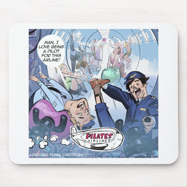 Tapis De Souris Pilates Airlines Rick London Drôle Cadeaux (Devant)