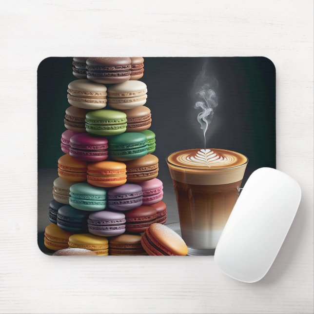 Tapis De Souris Pile Macaron avec latte (Avec souris)