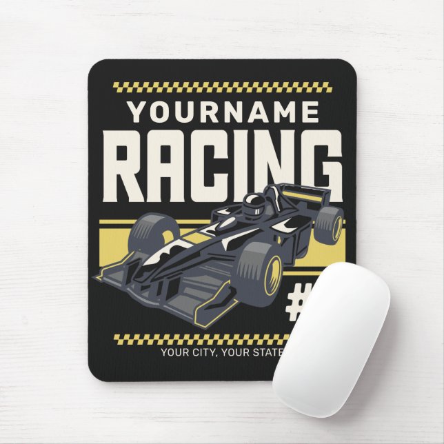 Tapis De Souris Pilote de voiture de course rapide de l'équipe de  (Avec souris)