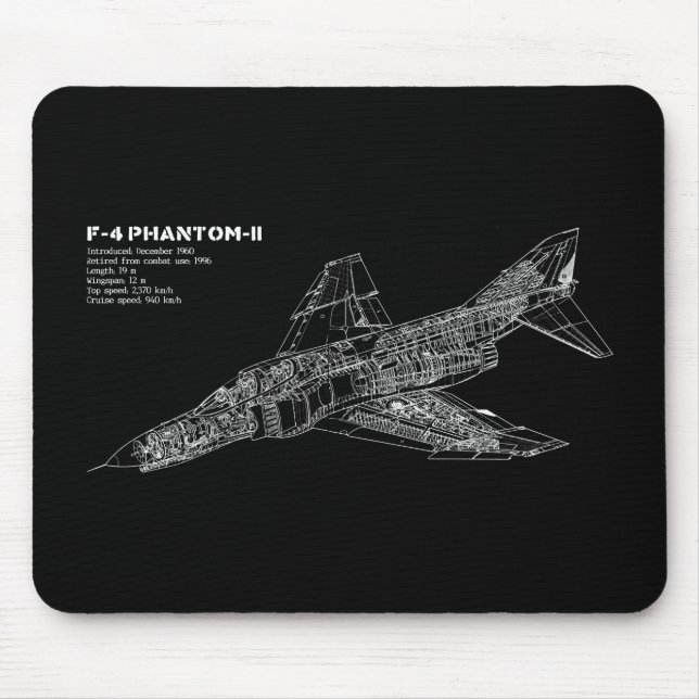 Tapis De Souris Pilote fantôme d'avion de chasse (avion (Devant)
