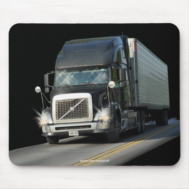 Tapis De Souris PILOTES À CAMION À CAMION NOIR Mousepad (Devant)
