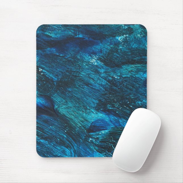 Tapis De Souris Pinceau de paillettes turquoise bleu (Avec souris)
