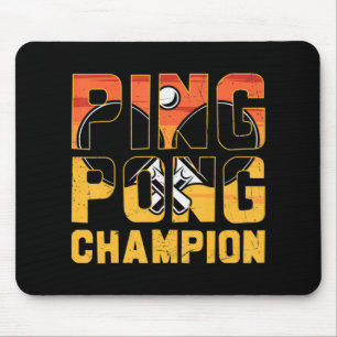 Tapis De Souris Ping Pong Champion Retro Tennis De Table