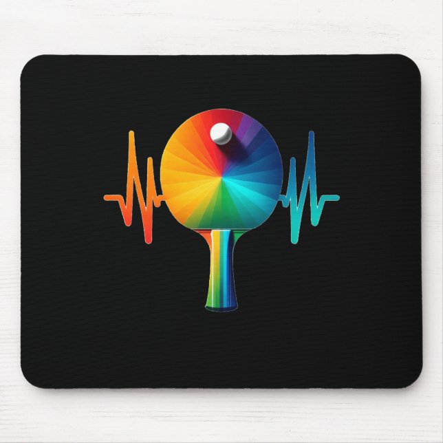 Tapis De Souris Ping pong pouls tennis de table battement de coeur (Devant)