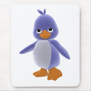 Tapis De Souris Pingouin bleu Mousepad de Plushie Toon